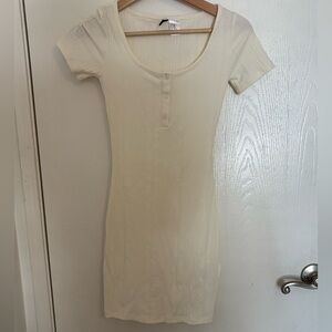 H&M Off-White Ribbed Top